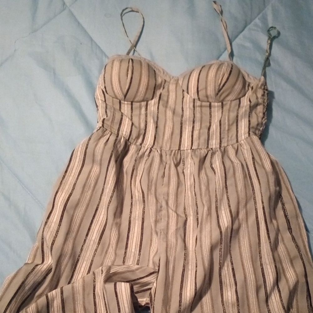 Band of Gypsies Cream and Black Chemise with Bustier Top